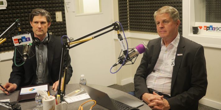two men giving radio interview